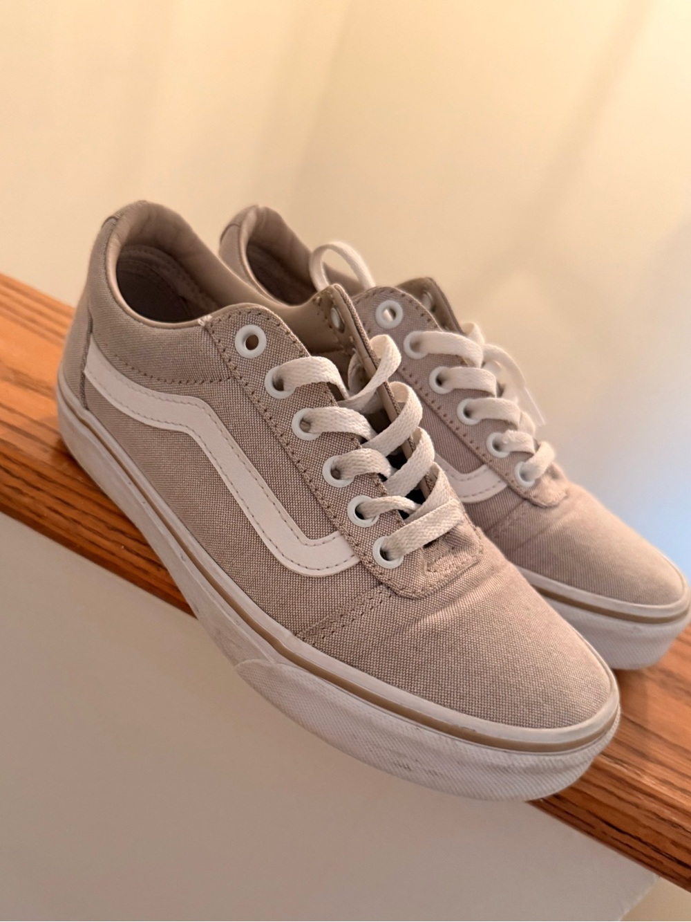 Vans Old Skool Sneakers in Beige and White